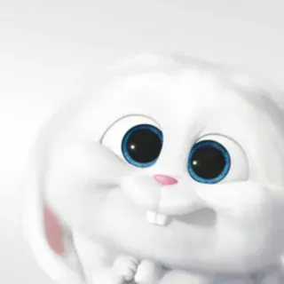 ☺ ed3b722a Snowball The Secret Life of Pets 토끼, 귀여운, 하얀, 동물, 애완동물, 만화 telegram sticker