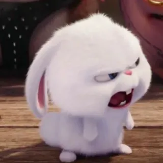 😡 ed9e6673 Snowball The Secret Life of Pets 토끼, 귀여운, 만화, 동물, 화난, 마이펫의 이중생활, 스노우볼 telegram sticker