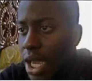 😐 16902796 Meme, scioccato, faccia, espressione, uomo, uomo nero whatsapp sticker