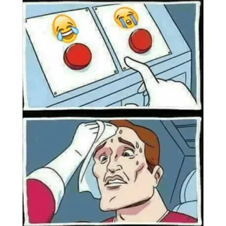 🚨 2a14c4a8 Meme, Emoji, Decisione, Scelta, Lotta, Sudore whatsapp sticker
