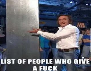 👈 549c8dd3 LIST OF PEOPLE WHO GIVE A FUCK umorismo, offensivo, meme, divertente, menefreghismo, atteggiamento, scortese whatsapp sticker