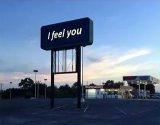 💙 98325e26 I feel you cartello, distributore di benzina, tramonto, cielo, ti sento whatsapp sticker