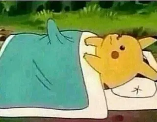 😑 a2136c84 Pikachu pokemon, cartone animato, dormire, carino, letto, coperta whatsapp sticker