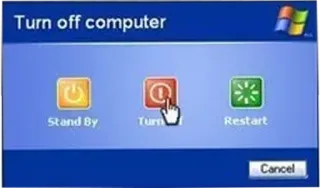 😐 cb0597b4 Turn off computer, Stand By, Turn , Restart, Cancel computer, windows, spegni, riavvia, standby, annulla, sistema operativo whatsapp sticker