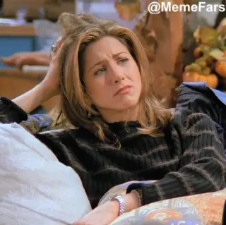 😔 351509ec Rachel Green Friends @MemeFars TV-Serie, Sitcom, Friends, Rachel Green, Jennifer Aniston telegram sticker