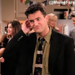 😬 5e4c6e57 Chandler Bing Friends @MemeFars fernsehen, comedy, 90er, sitcom, friends, chandler bing telegram sticker