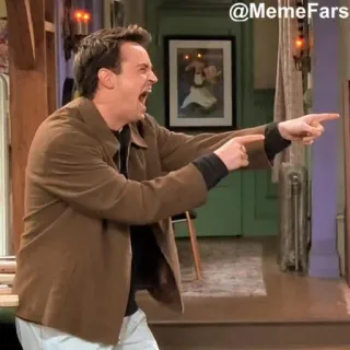 👉 7994929c Chandler Bing Friends Chandler, Friends, Zeigen, Schreien, Comedy telegram sticker