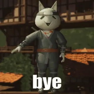 👋 483d036f bye 猫, 忍者, 別れ, さようなら, 動物 whatsapp sticker