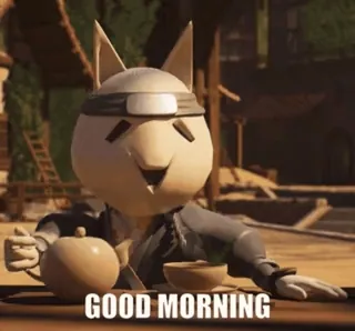 👋 87b14083 GOOD MORNING おはよう, お茶, アニメ, 漫画 whatsapp sticker