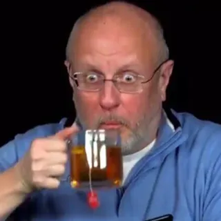 ☕️ 633197bf uomo, tè, bere, tazza, ritratto, occhi telegram sticker