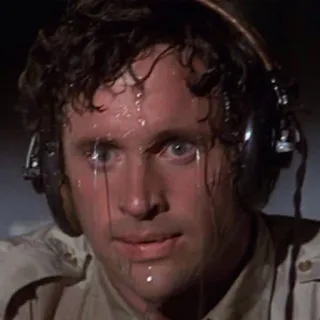 😱 b8493e0a sudore, pilota, stressato, ansioso, aereo telegram sticker