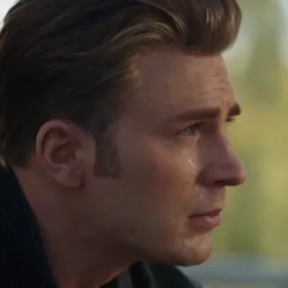 😢 e16aabb9 Captain America Avengers triste, lacrime, supereroe, marvel, avengers, chris evans telegram sticker