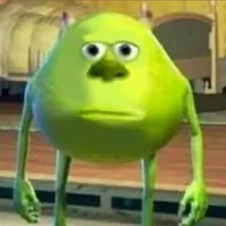 😐 fc4ddad9 Mike Wazowski Mostro, Occhi, Divertente, Verde, Meme telegram sticker