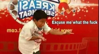 🌝 31173243 Excuse me what the fuck Meme, Ofensif, Terkejut, Anak laki-laki, Lucu telegram sticker