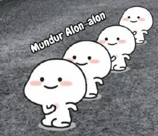 🤡 f05d4347 Mundur Alon-alon imut, animasi, kartun, kawaii, berjalan telegram sticker