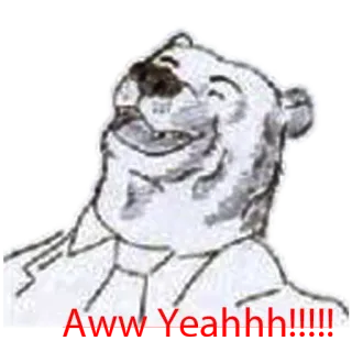 😄 91b0f67a Aww Yeahhhh!!!! 곰, 행복, 밈, 만화, 일러스트 telegram sticker