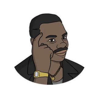 🧐 2c4d3202 thinking, man, idea, cartoon, pointing, head whatsapp sticker