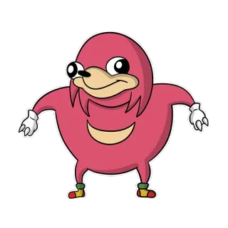 😬 82a1593b Ugandan Knuckles Ugandan Knuckles, meme, funny, character, internet meme whatsapp sticker