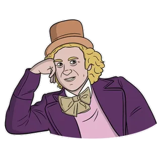 😜 85ff2593 Willy Wonka Willy Wonka, character, movie, fantasy whatsapp sticker