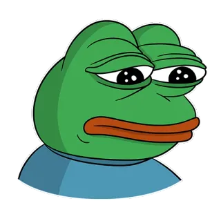😞 92558c9c Pepe the Frog meme, frog, pepe, sad, internet meme whatsapp sticker