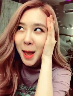 🙄 8030e624 wanita, orang, wajah, potret, ekspresi, rambut merah muda telegram sticker