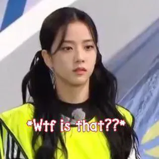 😳 a5be55c6 *Wtf is that??* jisoo, kpop, wtf, blackpink, lucu, meme telegram sticker