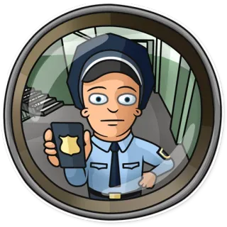 👮 328151c2 politie, agent, cartoon, badge, wet telegram sticker