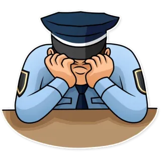😪 56349d1c poliziotto, triste, stanco, agente, forze dell'ordine telegram sticker