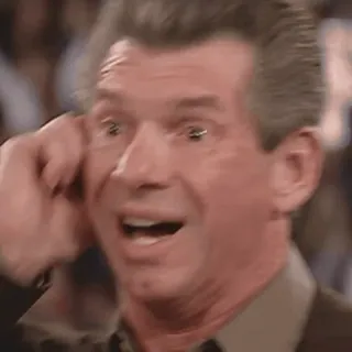 🤔 130897f5 Vince McMahon lucha libre, vince mcmahon, reacción, meme whatsapp sticker