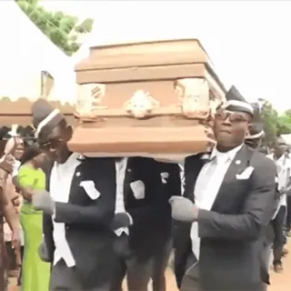 ⚰️ 42e843e9 ataúd, baile, meme, funeral, bailando, cargadores del féretro whatsapp sticker