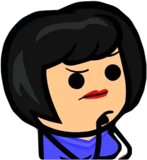 🤔 0f630633 Cyanide and Happiness, การ์ตูน, ผู้หญิง, กำลังคิด, สีหน้า, ตลก telegram sticker