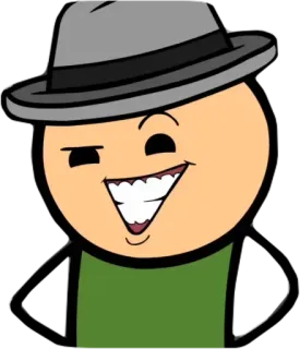 😁 77b0ad4e Cyanide & Happiness, การ์ตูน, สติกเกอร์, หมวก, ยิ้มเยาะ, ตลก telegram sticker