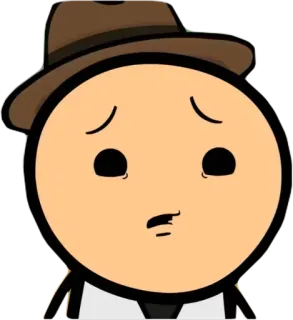 😧 7b7616a0 Cyanide and Happiness, มนุษย์ก้าง, หมวก, เศร้า, การ์ตูน, ภาพเคลื่อนไหว telegram sticker