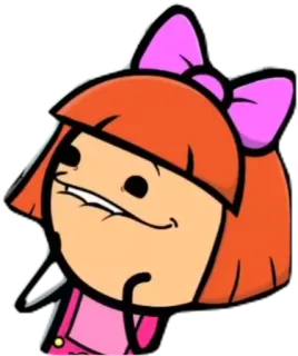 😁 a6b4a3ff การ์ตูน, ผู้หญิง, โบว์, ภาพประกอบ, น่ารัก, สีชมพู, ผมสีส้ม telegram sticker