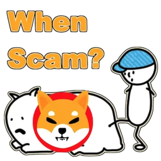 💩 8dee5a12 When Scam? penipuan, doge, meme, cryptocurrency, lucu, lelucon, pertanyaan telegram sticker