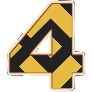 4️⃣ a582885d 4 nomor, empat, kuning, hitam, bahaya, hati-hati telegram sticker