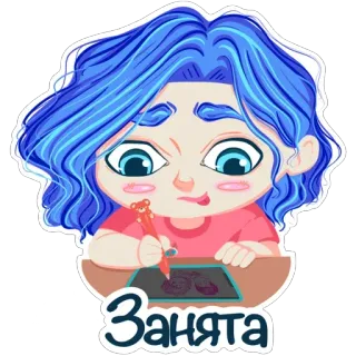 👩‍🎨 79f4312e Занята chica, arte digital, dibujo, ocupada, artista, dibujos animados, personaje telegram sticker