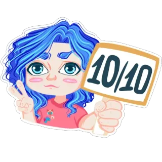🔝 d83c5adf 10/10 calificación, puntuación, diez de diez, satisfacción, dibujos animados telegram sticker