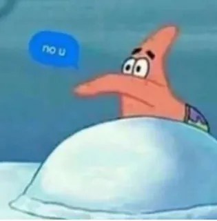 ❌ 7a34ebcb Patrick Star Spongebob Squarepants no u cartoon, spongebob, patrick, no u, meme whatsapp sticker