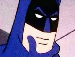 🤔 e89435e4 Batman Batman, DC Comics, superhero, cartoon, thinking, pondering, comic book whatsapp sticker