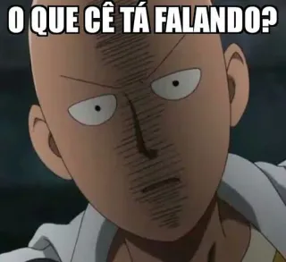 😠 90e73ac1 Saitama One-Punch Man O QUE CÊ TÁ FALANDO? Anime, Saitama, One-Punch Man, Meme, Pertanyaan, Kebingungan whatsapp sticker