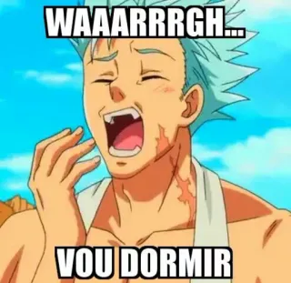 😴 ee9a87c2 Ban The Seven Deadly Sins WAAARRRGH... VOU DORMIR Anime, Ban, The Seven Deadly Sins, mengantuk, lelah whatsapp sticker