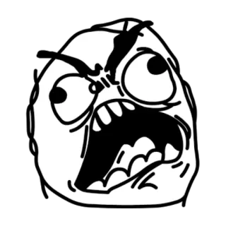 🙃 1f264faf rage face, meme, marah, internet telegram sticker