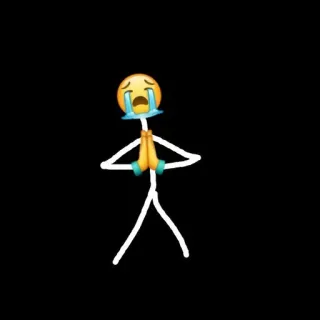😭 21a6ae23 Emoji, Verdrietig, Huilend, Stokfiguur, Gebed, Handen, Smeekbede telegram sticker