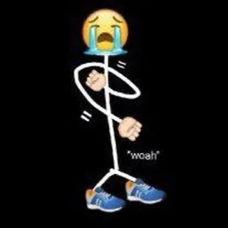 😭 4e05685d woah Emoji, Huilend, Stokfiguur, Grappig, Internetmeme telegram sticker