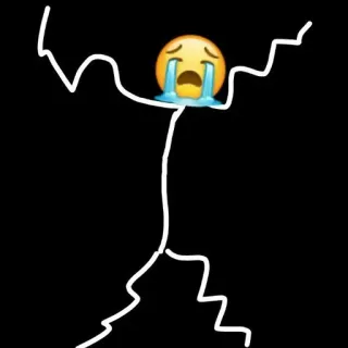 😭 77cda6b8 Emoji, Huilend, Stokfiguur, Verdrietig, Tranen, Emotioneel, Cartoon, Illustratie telegram sticker