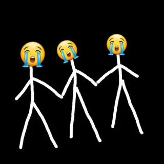 😭 819a0987 Emoji, Huilend, Stokfiguur, Verdrietig, Emotie, Cartoon telegram sticker