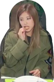 😐 b601fe36 donna, mangiare, giacca, persona, cibo telegram sticker