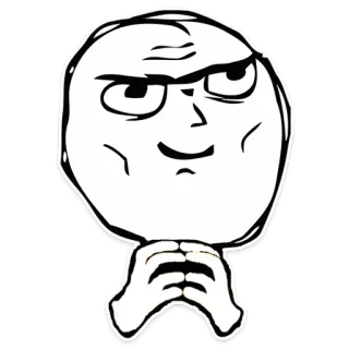 😏 22f91203 Trollface Meme, Internet, Troll, Faccia, Espressione, Divertente telegram sticker