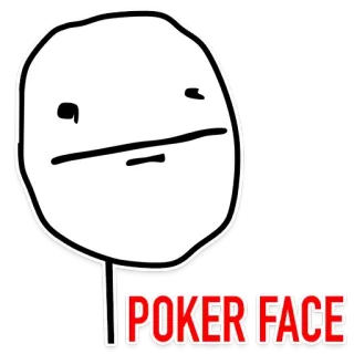 😐 2c344228 POKER FACE Meme, Faccia da poker, Internet, Espressione, Divertente, Bianco, Rosso telegram sticker